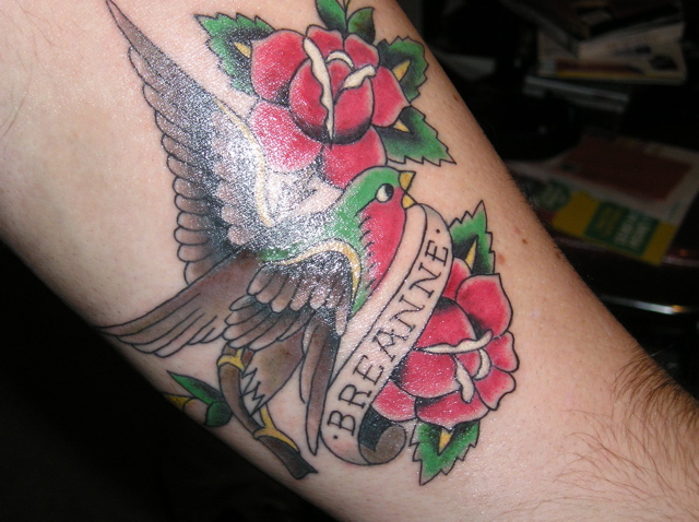 Breanne Sailor Jerry Bird Tattoo
